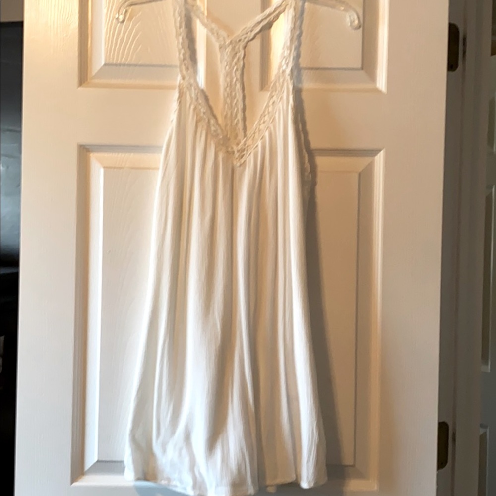 White shift dress